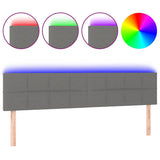 Vidaxl hoofdbord led 180x5x78 88 cm stof donkergrijs