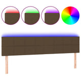 Vidaxl hoofdbord led 180x5x78 88 cm stof donkerbruin