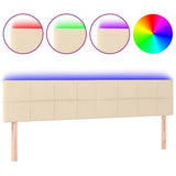Vidaxl hoofdbord led 180x5x78 88 cm stof crèmekleurig