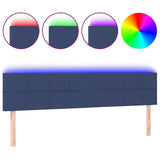 Vidaxl hoofdbord led 180x5x78 88 cm stof blauw