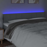 Vidaxl hoofdbord led 200x5x78 88 cm stof lichtgrijs