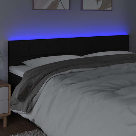 Vidaxl hoofdbord led 200x5x78 88 cm stof zwart