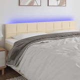 Vidaxl hoofdbord led 200x5x78 88 cm stof crèmekleurig