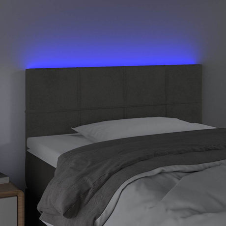 Vidaxl hoofdbord led 80x5x78 88 cm fluweel donkergrijs