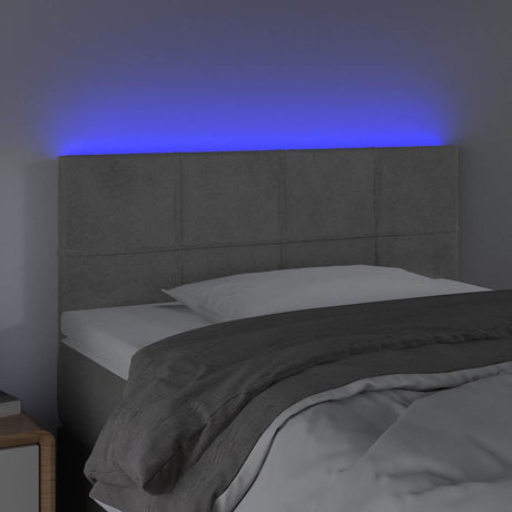 Vidaxl hoofdbord led 100x5x78 88 cm fluweel lichtgrijs