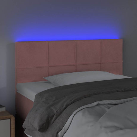 Vidaxl hoofdbord led 100x5x78 88 cm fluweel roze