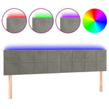 Vidaxl hoofdbord led 160x5x78 88 cm fluweel lichtgrijs