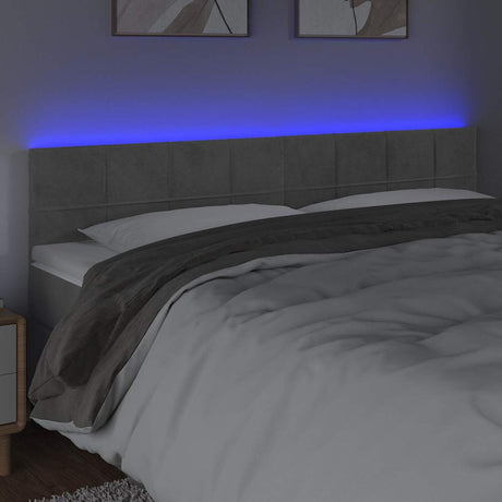 Vidaxl hoofdbord led 180x5x78 88 cm fluweel lichtgrijs