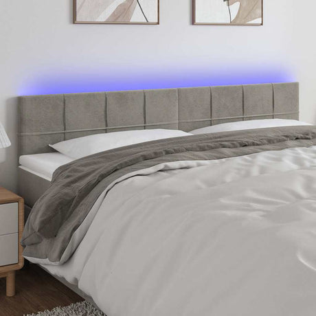 Vidaxl hoofdbord led 180x5x78 88 cm fluweel lichtgrijs