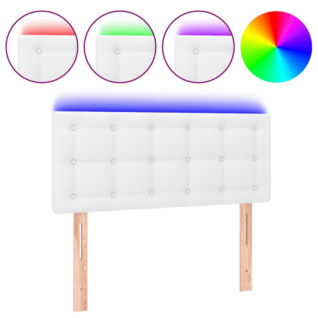 Vidaxl hoofdbord led 80x5x78 88 cm kunstleer wit