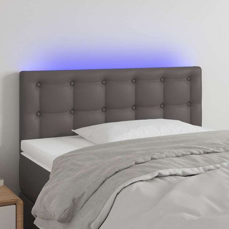 Vidaxl hoofdbord led 80x5x78 88 cm kunstleer grijs