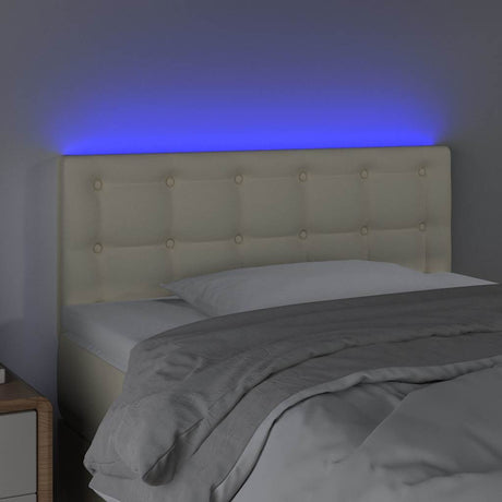 Vidaxl hoofdbord led 100x5x78 88 cm kunstleer crèmekleurig