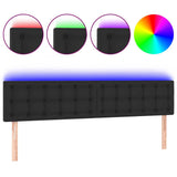 Vidaxl hoofdbord led 160x5x78 88 cm kunstleer zwart