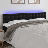 Vidaxl hoofdbord led 160x5x78 88 cm kunstleer zwart
