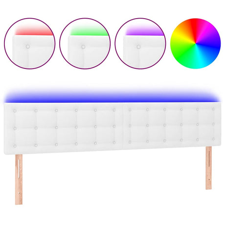 Vidaxl hoofdbord led 160x5x78 88 cm kunstleer wit