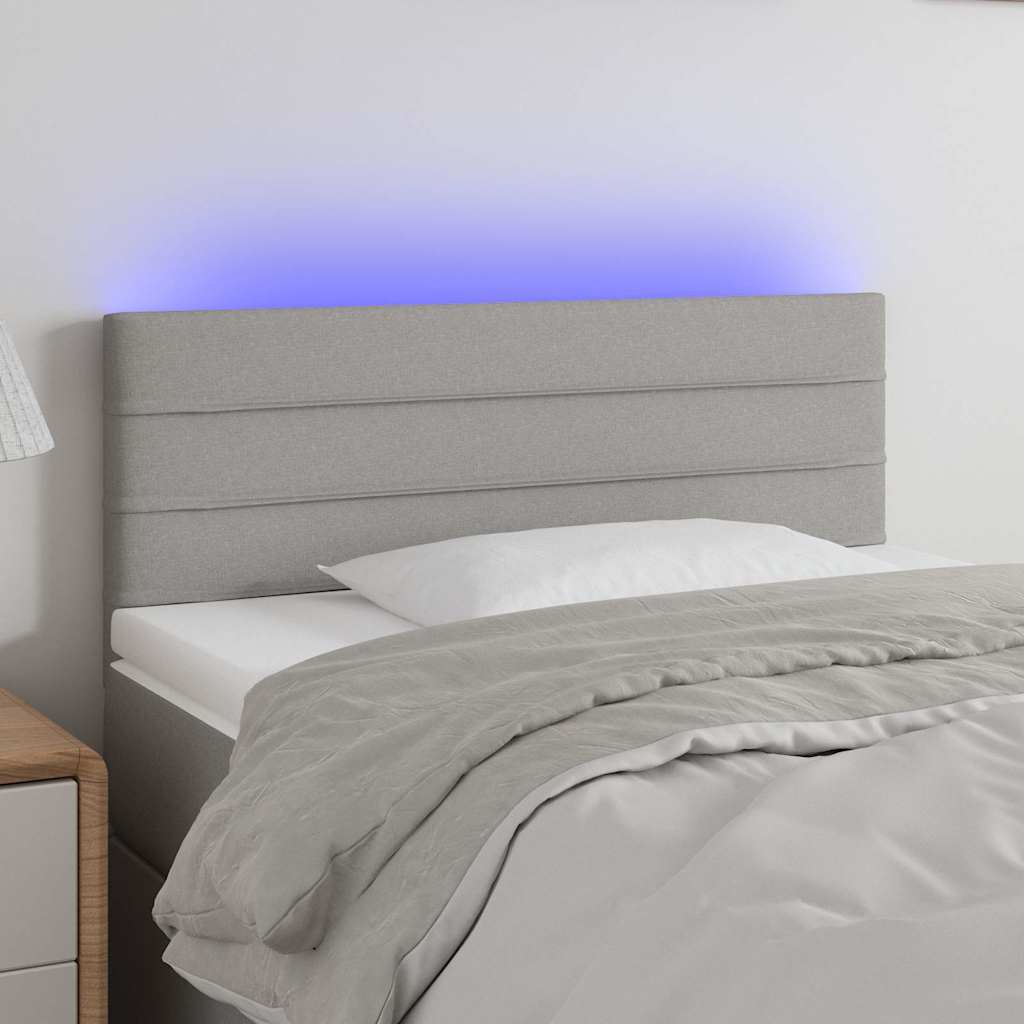 Vidaxl hoofdbord led 80x5x78 88 cm stof lichtgrijs
