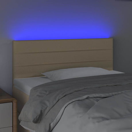 Vidaxl hoofdbord led 80x5x78 88 cm stof crèmekleurig
