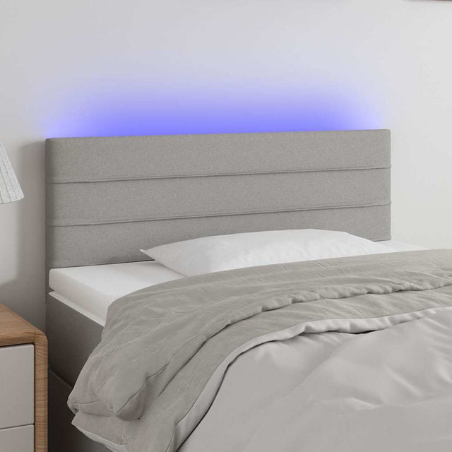 Vidaxl hoofdbord led 90x5x78 88 cm stof lichtgrijs