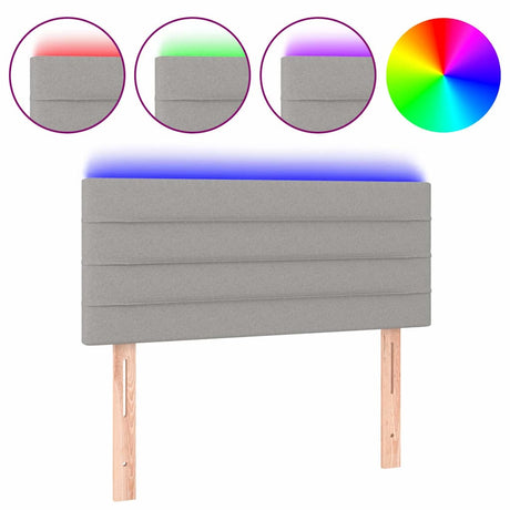 Vidaxl hoofdbord led 100x5x78 88 cm stof lichtgrijs