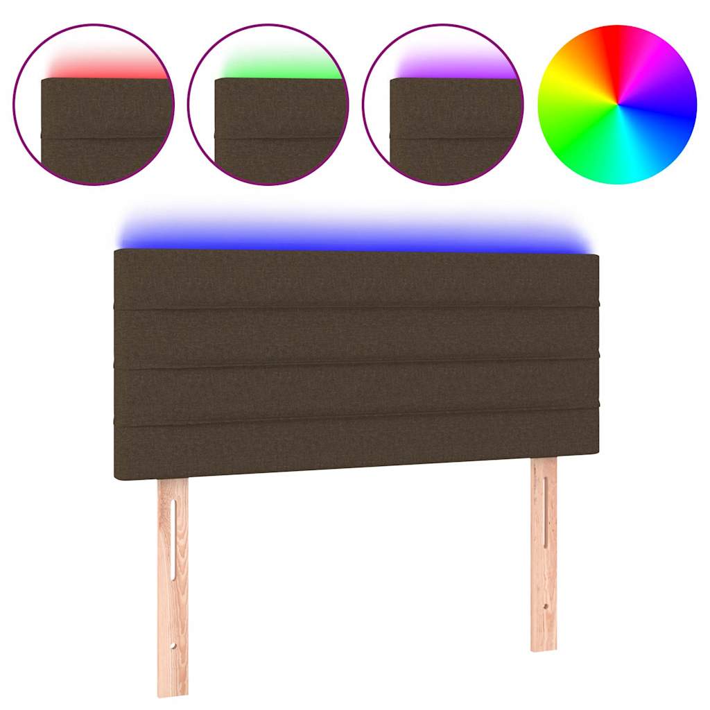 Vidaxl hoofdbord led 100x5x78 88 cm stof donkerbruin