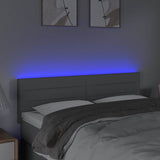 Vidaxl hoofdbord led 144x5x78 88 cm stof lichtgrijs