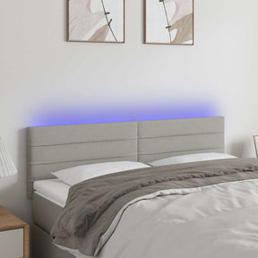 Vidaxl hoofdbord led 144x5x78 88 cm stof lichtgrijs
