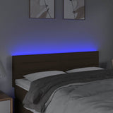 Vidaxl hoofdbord led 144x5x78 88 cm stof donkerbruin