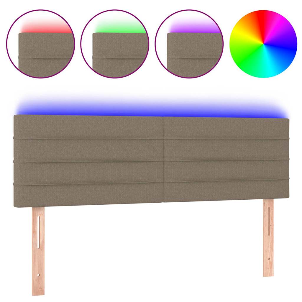 Vidaxl hoofdbord led 144x5x78 88 cm stof taupe