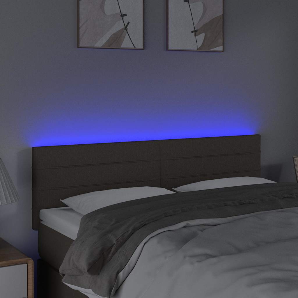 Vidaxl hoofdbord led 144x5x78 88 cm stof taupe