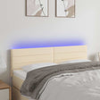 Vidaxl hoofdbord led 144x5x78 88 cm stof crèmekleurig