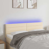 Vidaxl hoofdbord led 144x5x78 88 cm stof crèmekleurig
