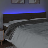 Vidaxl hoofdbord led 160x5x78 88 cm stof donkerbruin