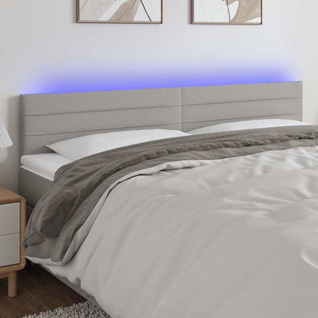 Vidaxl hoofdbord led 180x5x78 88 cm stof lichtgrijs