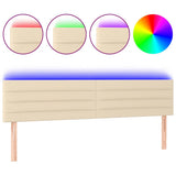 Vidaxl hoofdbord led 180x5x78 88 cm stof crèmekleurig