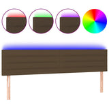 Vidaxl hoofdbord led 200x5x78 88 cm stof donkerbruin