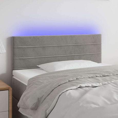 Vidaxl hoofdbord led 80x5x78 88 cm fluweel lichtgrijs