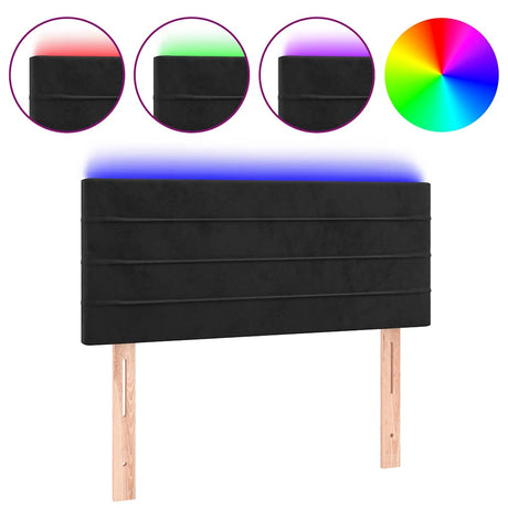Vidaxl hoofdbord led 80x5x78 88 cm fluweel zwart