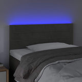 Vidaxl hoofdbord led 90x5x78 88 cm fluweel donkergrijs
