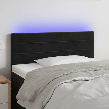 Vidaxl hoofdbord led 100x5x78 88 cm fluweel zwart