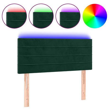 Vidaxl hoofdbord led 100x5x78 88 cm fluweel donkergroen