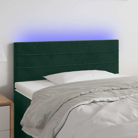 Vidaxl hoofdbord led 100x5x78 88 cm fluweel donkergroen
