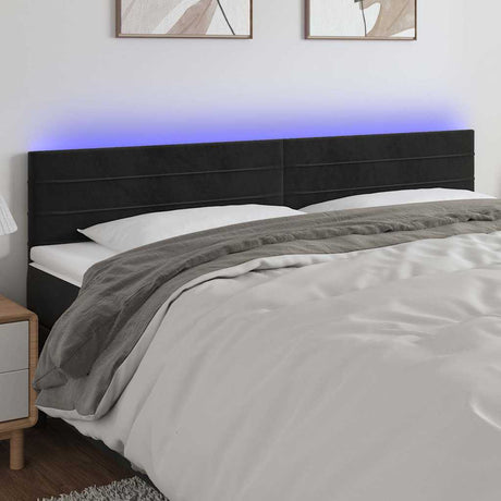 Vidaxl hoofdbord led 160x5x78 88 cm fluweel zwart