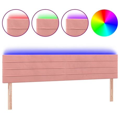 Vidaxl hoofdbord led 200x5x78 88 cm fluweel roze