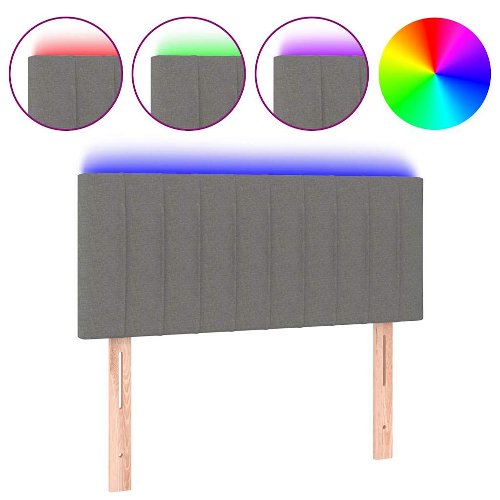 Vidaxl hoofdbord led 80x5x78 88 cm stof donkergrijs