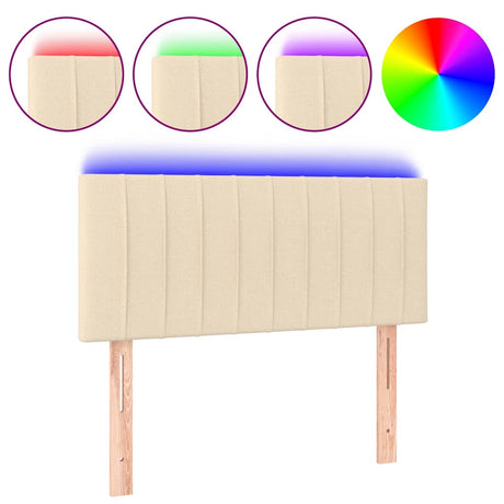 Vidaxl hoofdbord led 80x5x78 88 cm stof crèmekleurig
