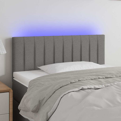 Vidaxl hoofdbord led 90x5x78 88 cm stof donkergrijs