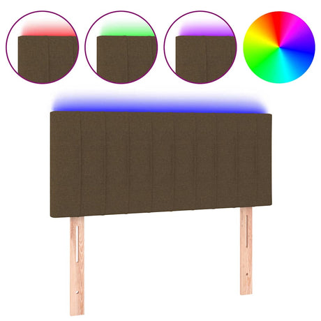 Vidaxl hoofdbord led 90x5x78 88 cm stof donkerbruin