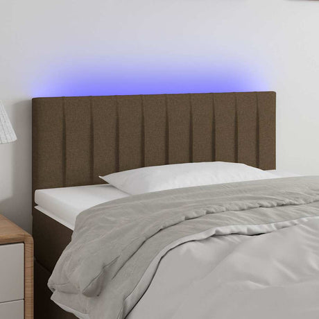 Vidaxl hoofdbord led 90x5x78 88 cm stof donkerbruin