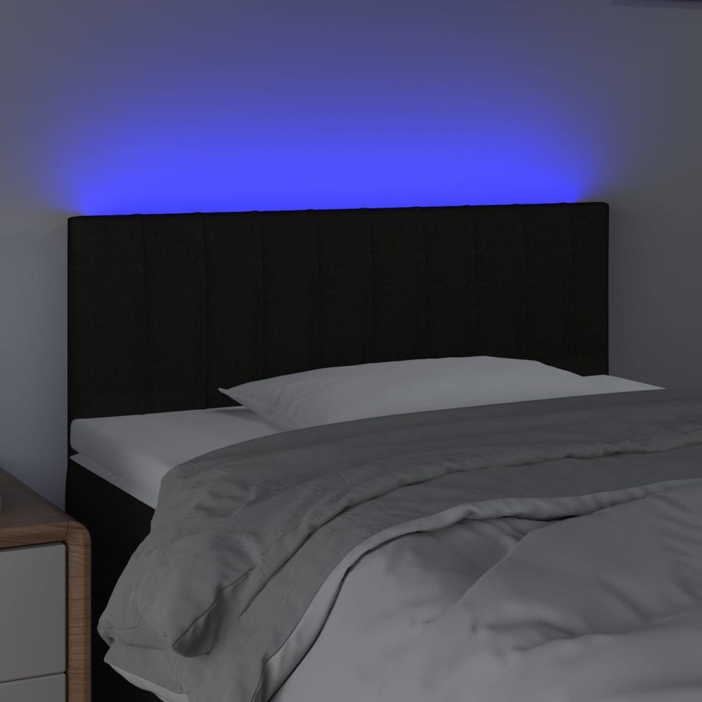 Vidaxl hoofdbord led 100x5x78 88 cm stof zwart