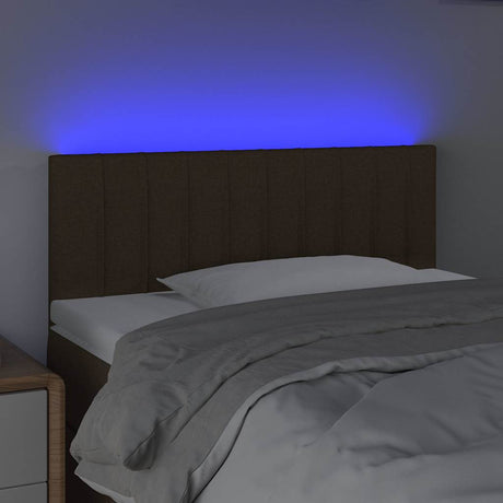 Vidaxl hoofdbord led 100x5x78 88 cm stof donkerbruin